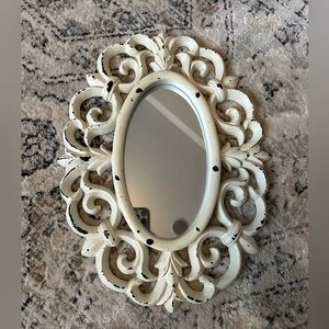 Small white detailed mirror
